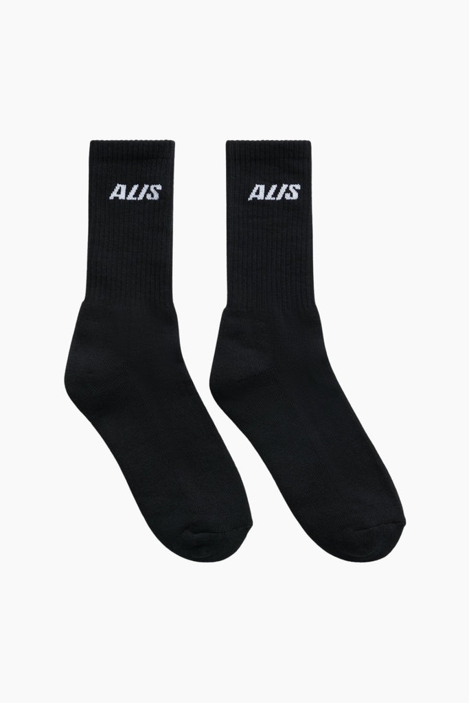 Birdy Essential Socks w/ Logo - Black - ALIS