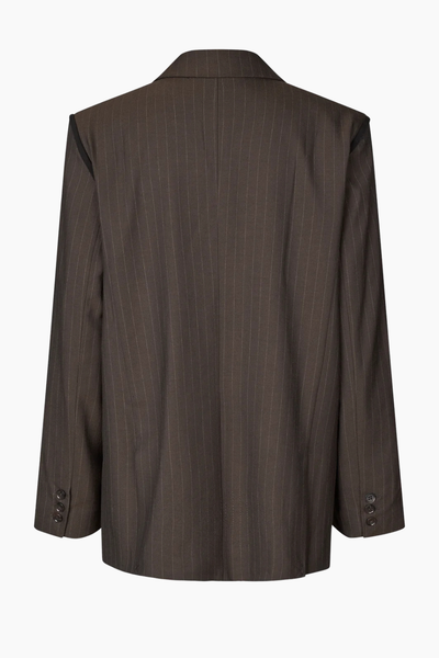 Bonnie Blazer - Dark Brown Pinstripe - Oval Square