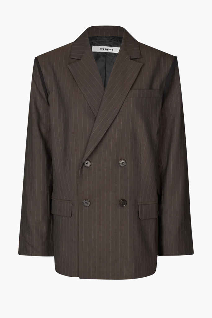 Bonnie Blazer - Dark Brown Pinstripe - Oval Square