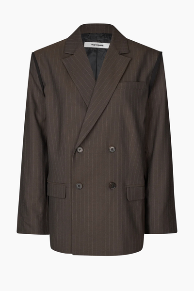 Bonnie Blazer - Dark Brown Pinstripe - Oval Square