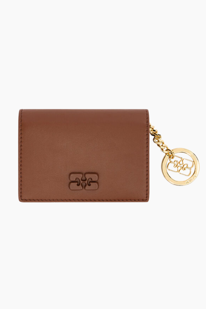 Bou Card Holder With Flap B3010392 - Sorrel Horse - GANNI