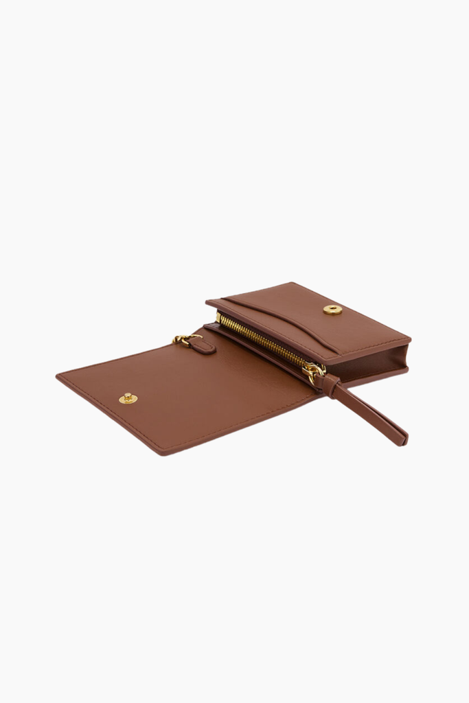 Bou Card Holder With Flap B3010392 - Sorrel Horse - GANNI