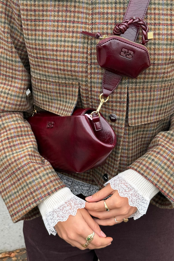 Bou East/West Deep Shine - Burgundy - GANNI