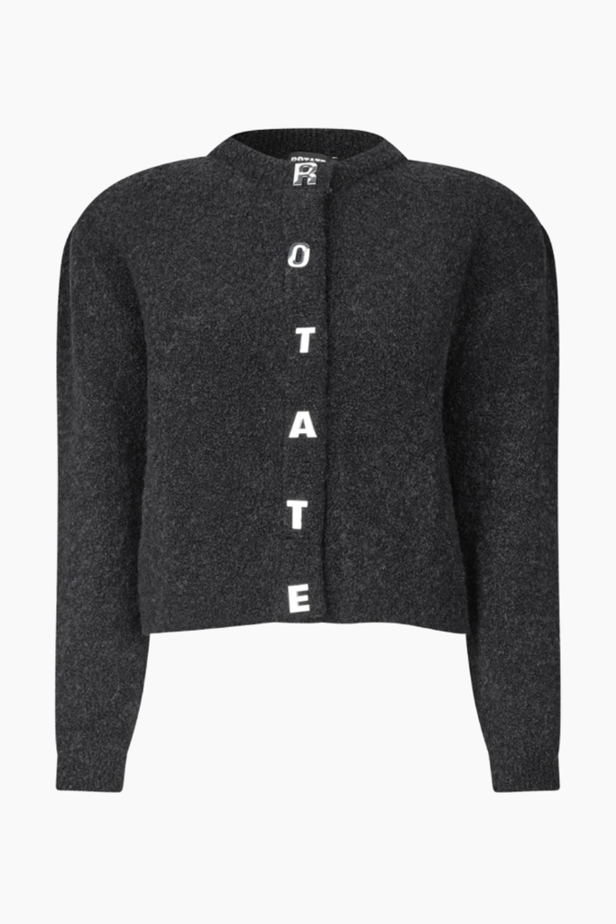 Boucle Knit Cardigan - Black - Rotate