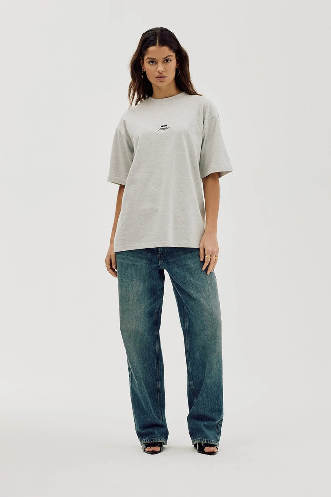 Box Fit T-Shirt Logo - Cloudy Grey - bareen