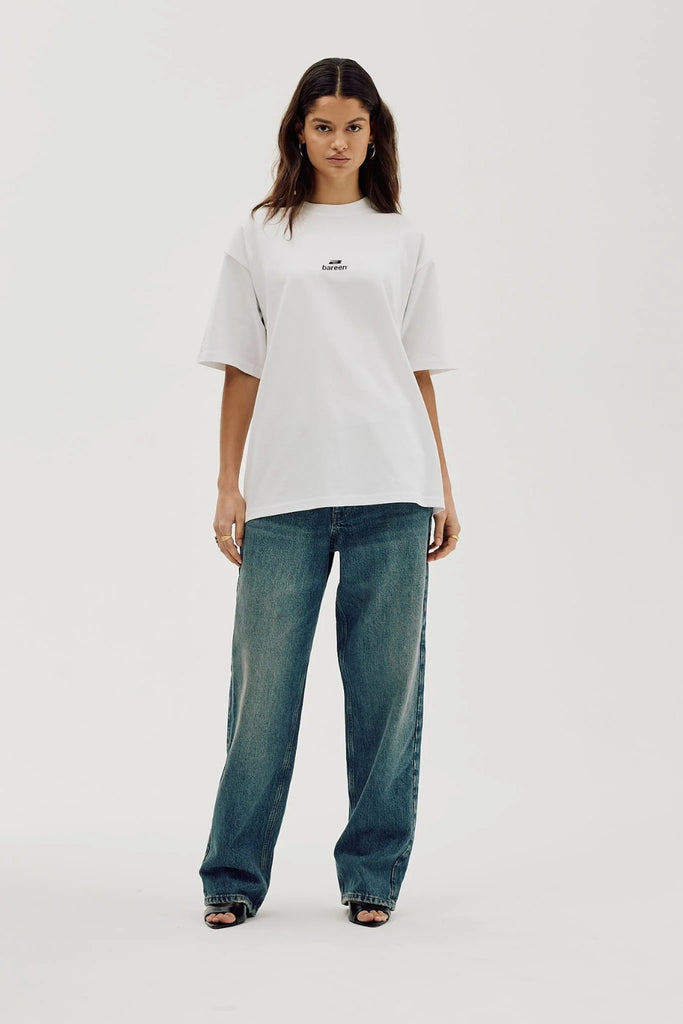 Box Fit T-Shirt Logo - White - bareen