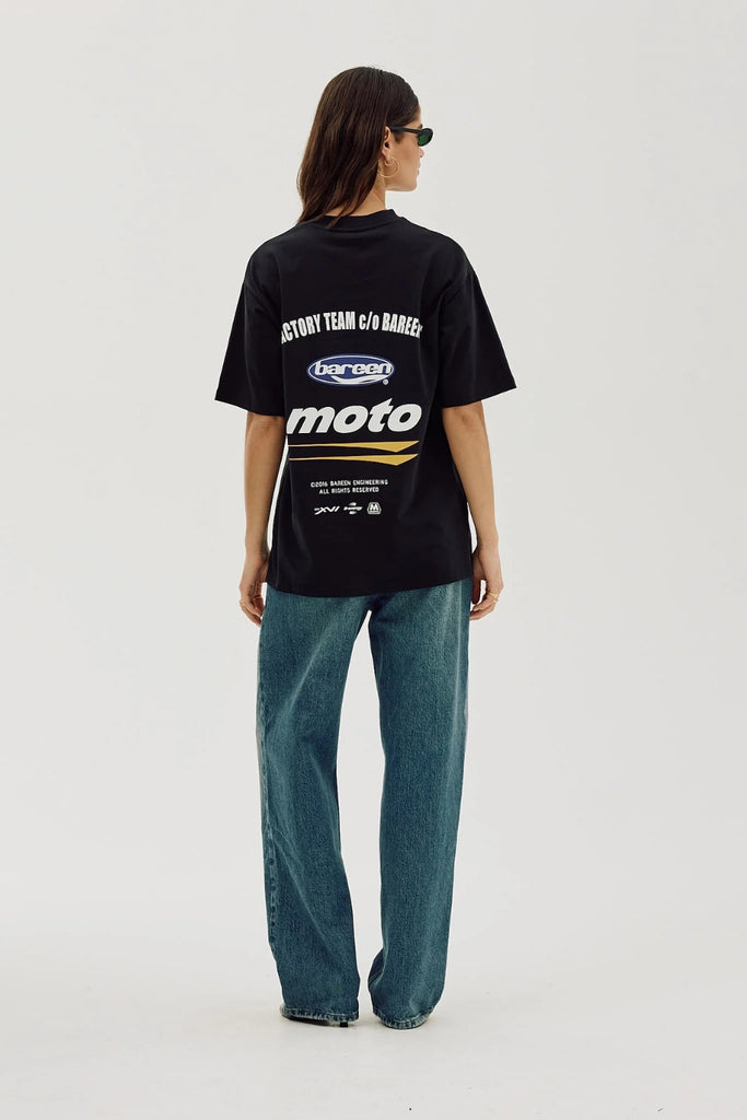 Box Fit T-shirt Moto - Black - bareen