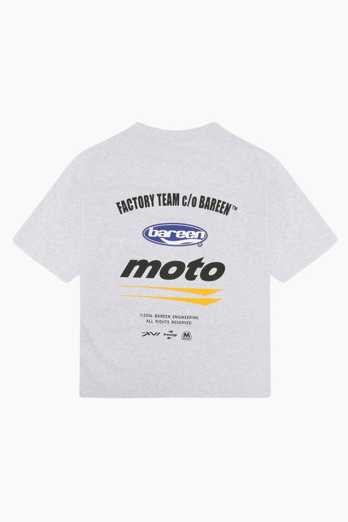 Box Fit T-shirt Moto - Cloudy Grey - bareen
