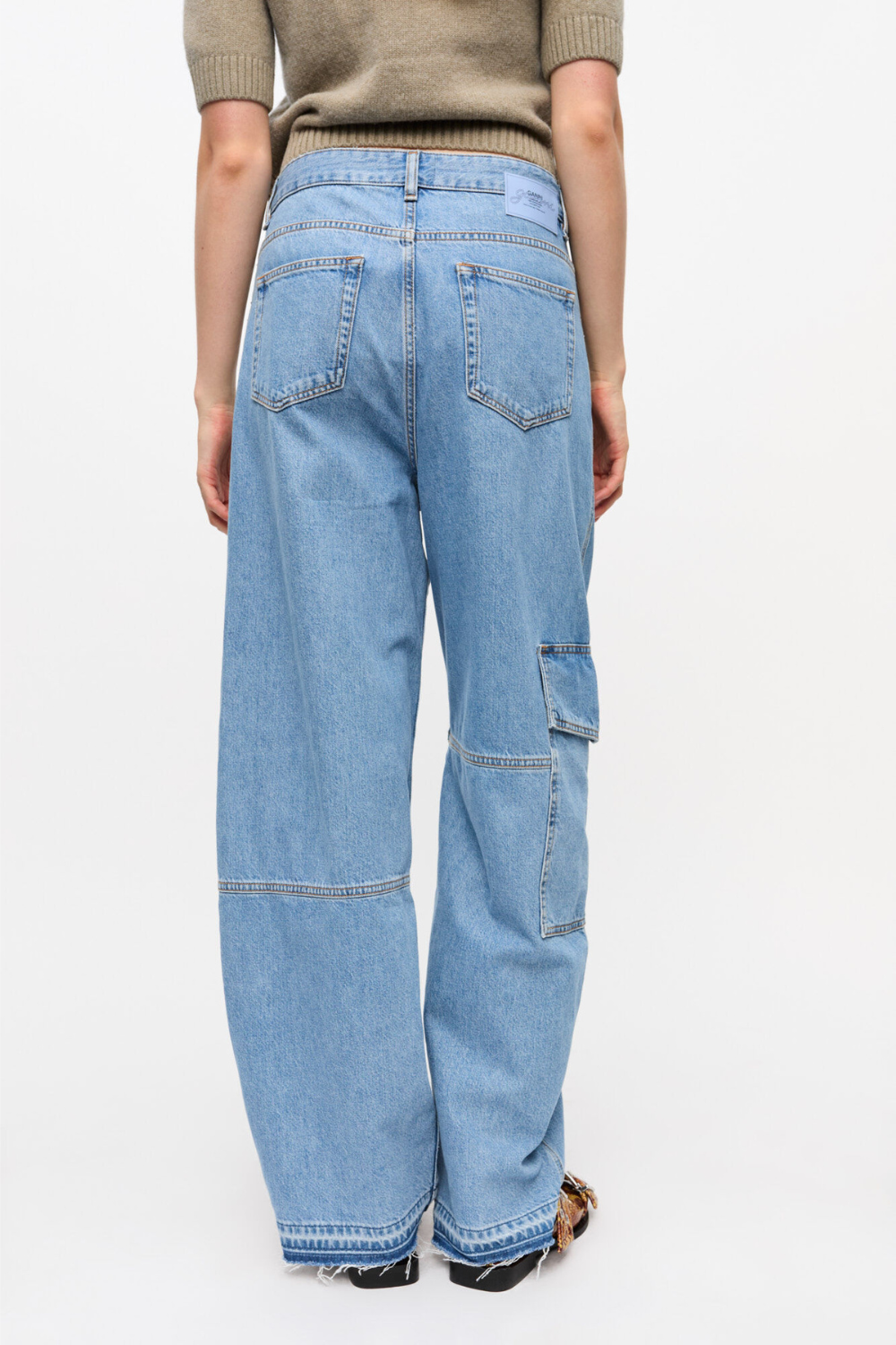 Broderie Anglaise Denim Carpenter Jeans J1695 - Light Blue Stone - GANNI-3