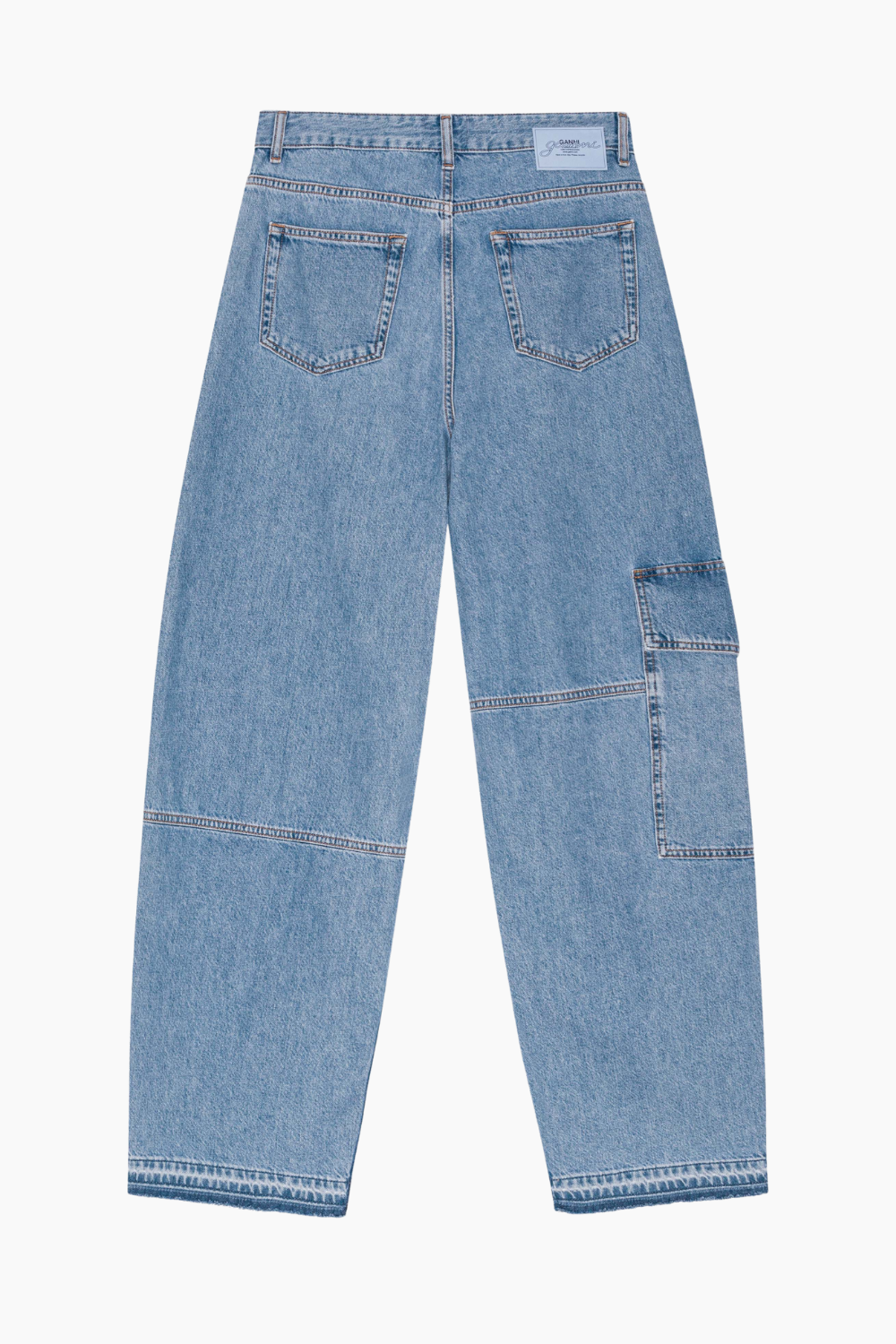 Broderie Anglaise Denim Carpenter Jeans J1695 - Light Blue Stone - GANNI-4