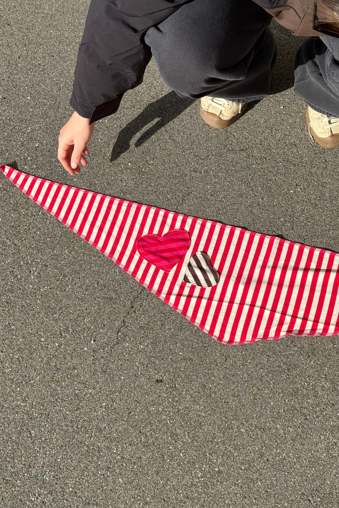 Caro Scarf - Stripe Red/White - Mads Nørgaard