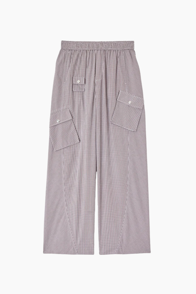 Check Cotton Cargo Pants A1080143 - Chicory Coffee - GANNI