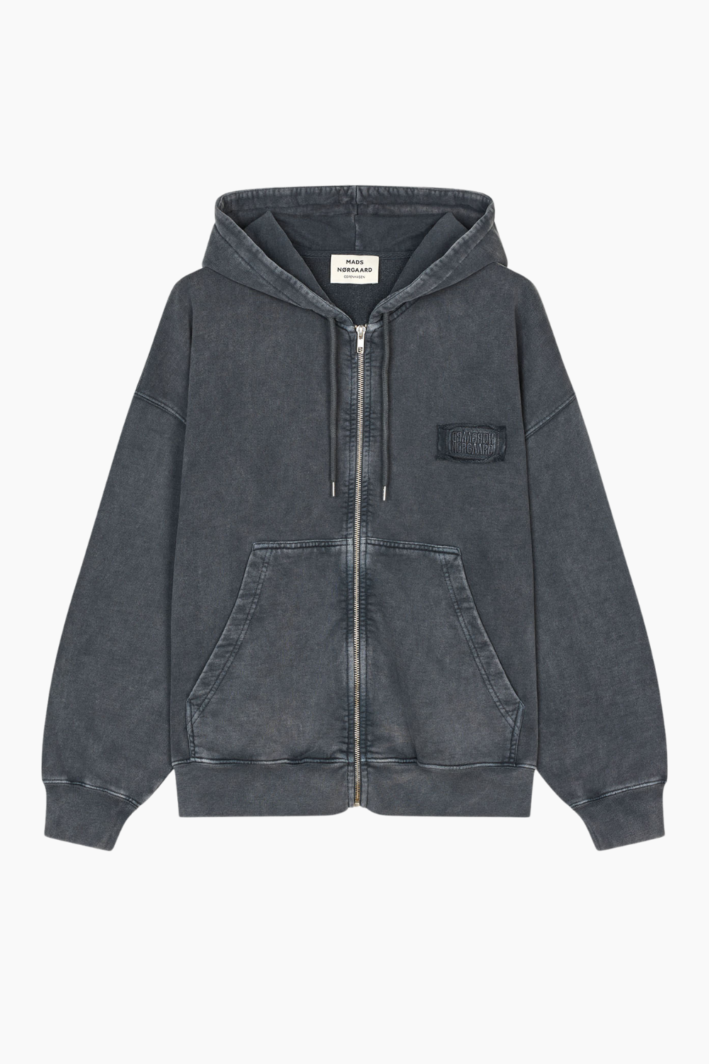 Compact Cotton Alpa Zip Hoodie - Asphalt - Mads Nørgaard