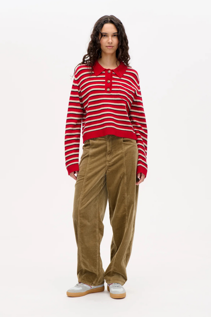 Cori Sweater - Crimson Red Stripe - Baum und Pferdgarten