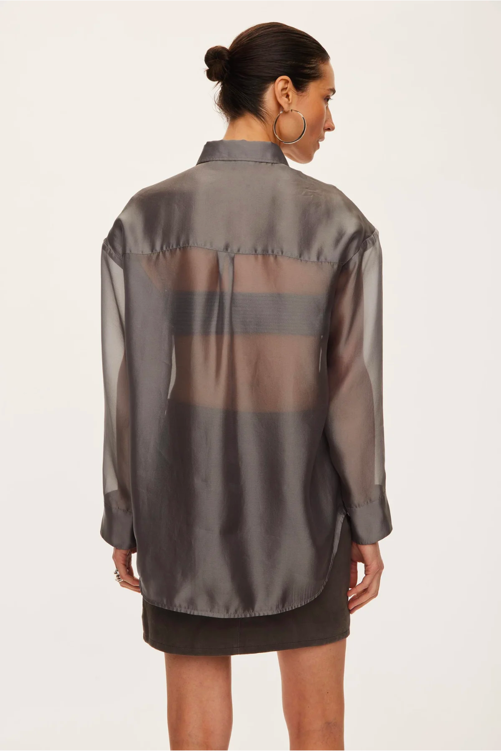 Cosmo Sheer Shirt - Dark Gull Grey - Oval Square