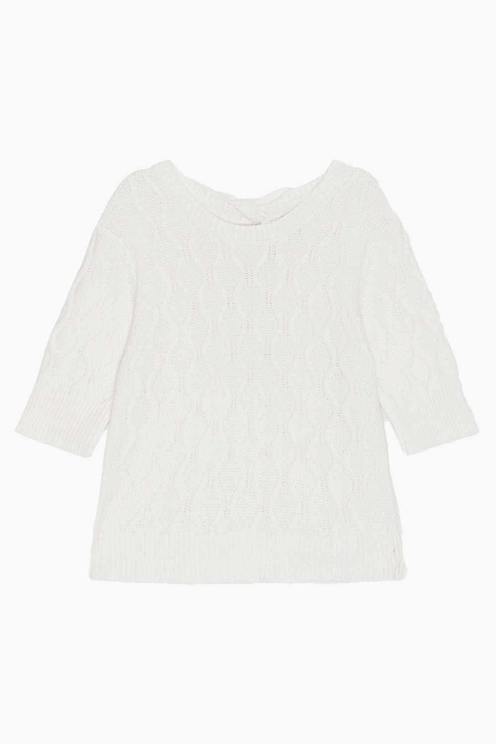 Cotton Cable Open Back Top K1920 - Bright White - GANNI