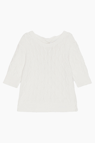 Cotton Cable Open Back Top K1920 - Bright White - GANNI