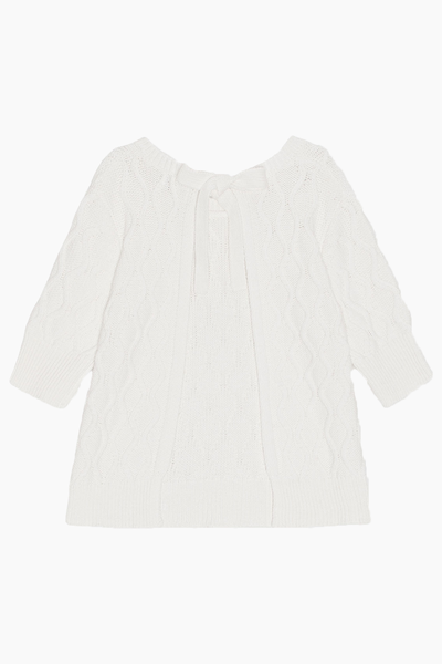 Cotton Cable Open Back Top K1920 - Bright White - GANNI