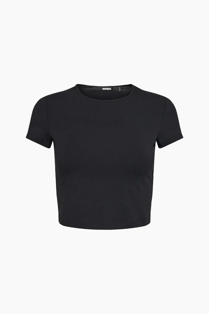 Cropped T-shirt - Black - ROTATE