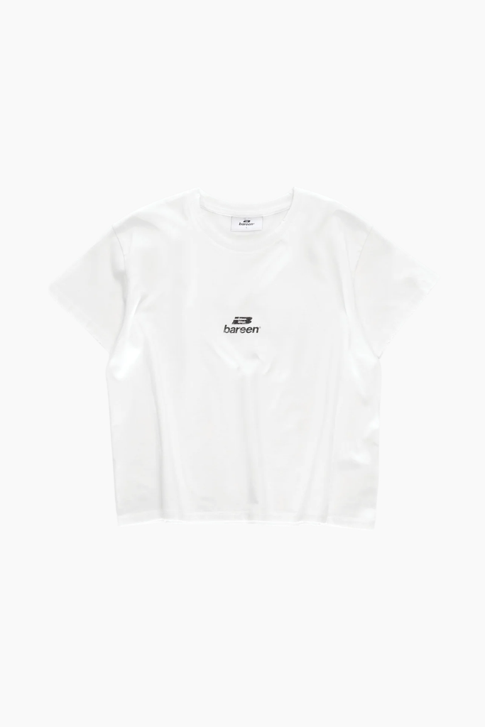 Cropped Women's Tee - White - Bareen