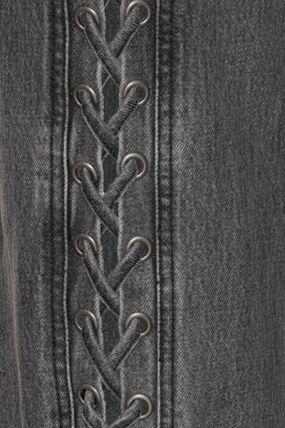 Denim Laced Leg Pants - Black - ROTATE