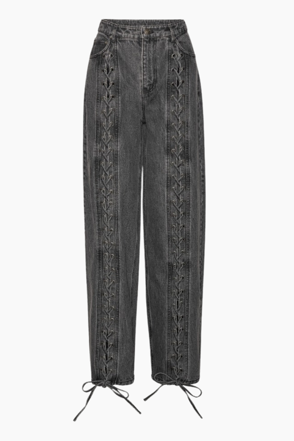 Denim Laced Leg Pants - Black - ROTATE