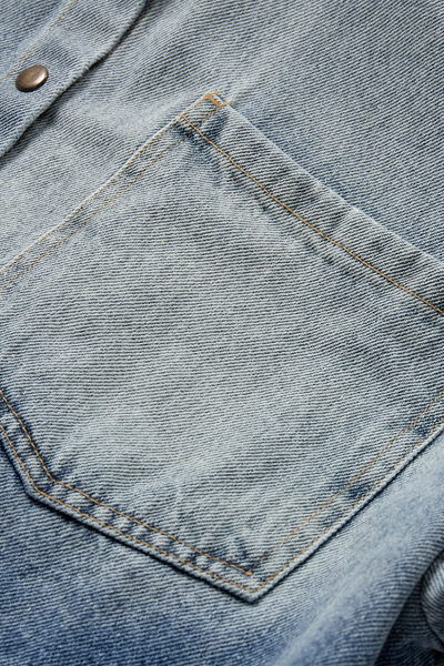 Dip Dye Cropped Shirt - Dip Dyed Denim - H2O Fagerholt-2