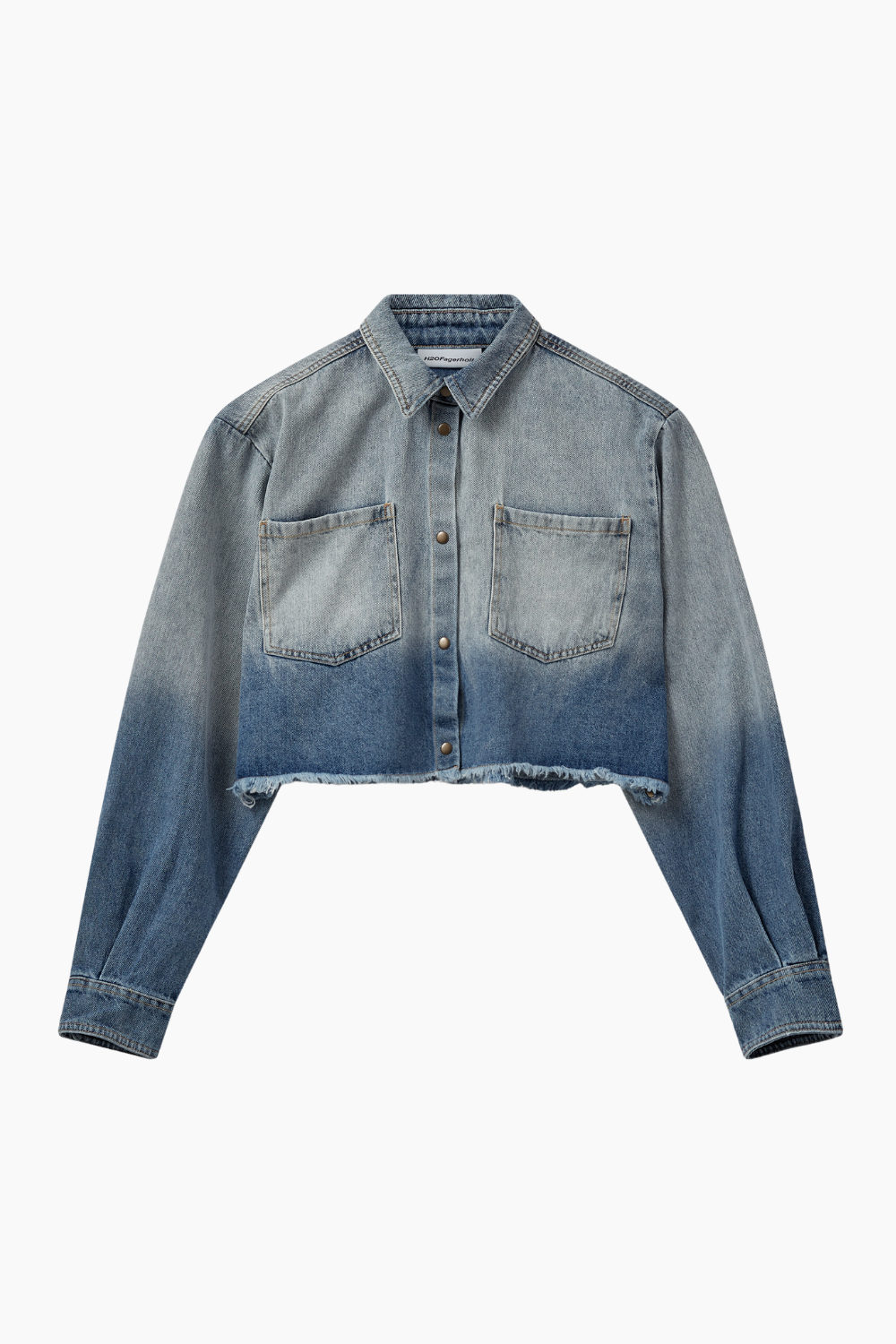 Dip Dye Cropped Shirt - Dip Dyed Denim - H2O Fagerholt