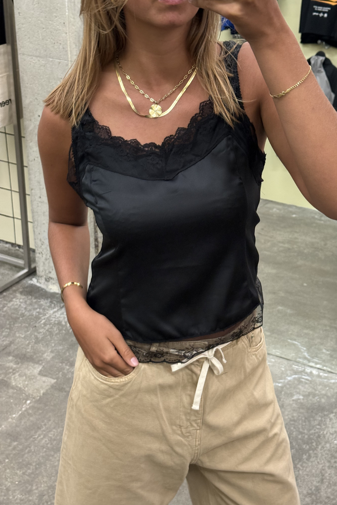 Double Lace Top - Black - H2O Fagerholt