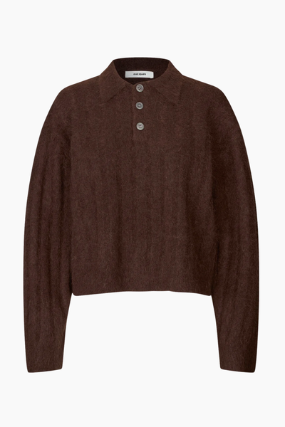 Dream Knit Polo - Brown - Oval Square