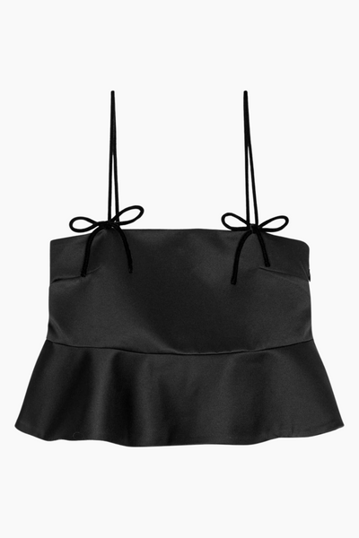 Duchesse Satin Top F9702 Black GANNI