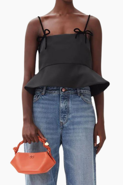 Duchesse Satin Top F9702 Black GANNI