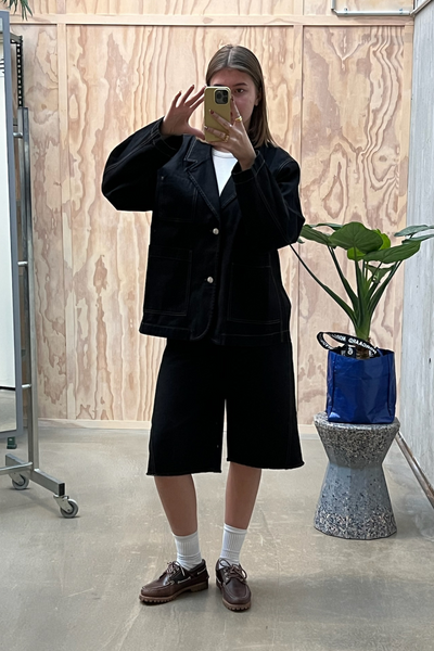 Dyed Denim Robyn Shorts - Black - Mads Nørgaard-5