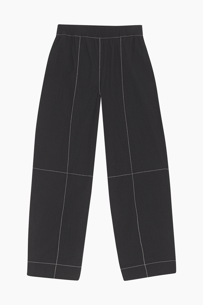 Elasticated Curve Pants F6736 - Black - GANNI