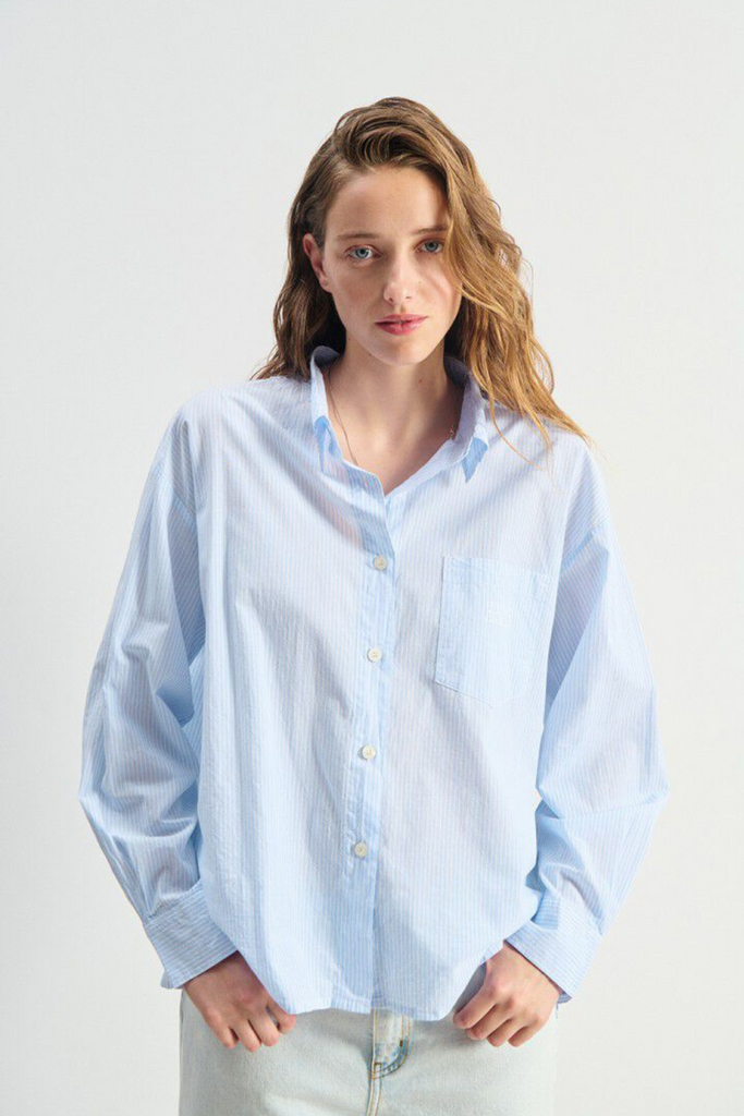 Eluabird Shirt - Blue Stripes - American Vintage