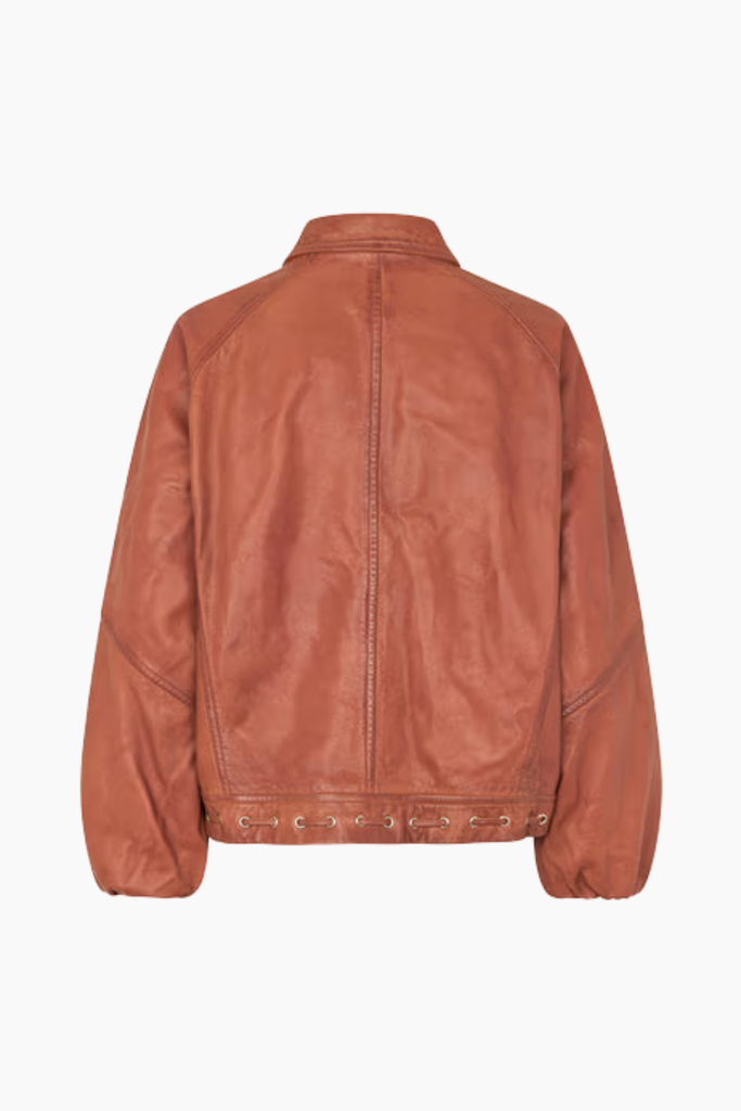 Eye Leather Bomber - Worn Warm Brown - Oval Square