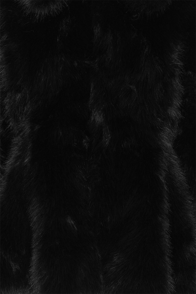 Faux Fur Flared Jacket - Sort - ROTATE