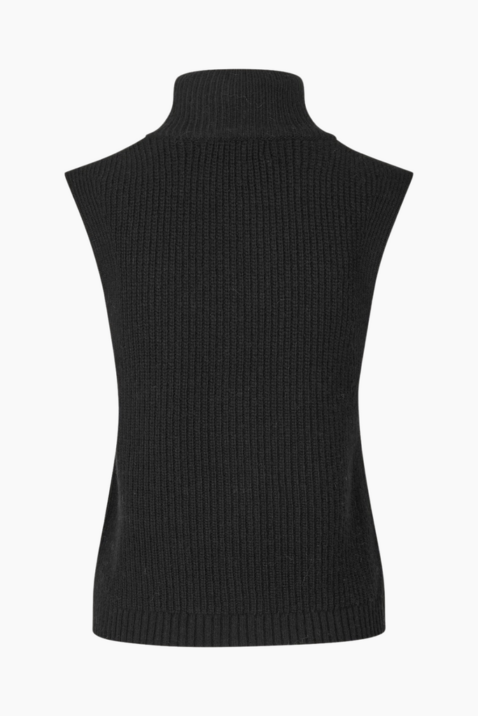 Fave Knit Zip Vest - Black - Oval Square