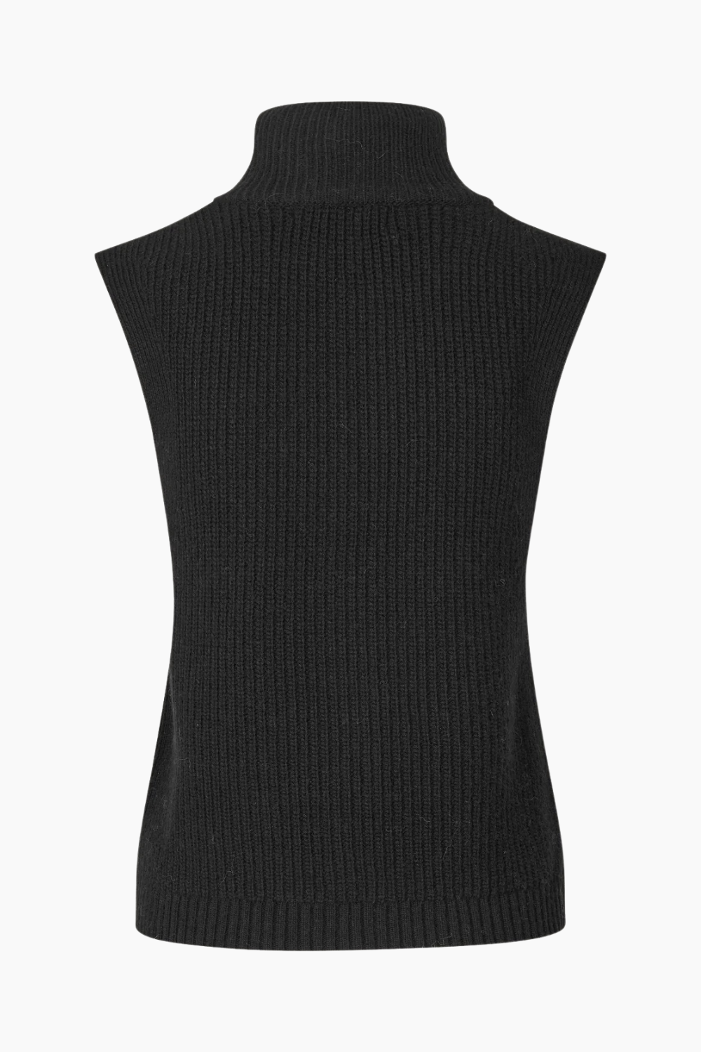 Fave Knit Zip Vest - Black - Oval Square