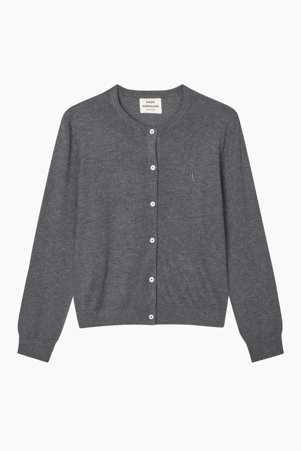 Fine Merino Charlot Cardigan - Dark Grey Melange - Mads Nørgaard