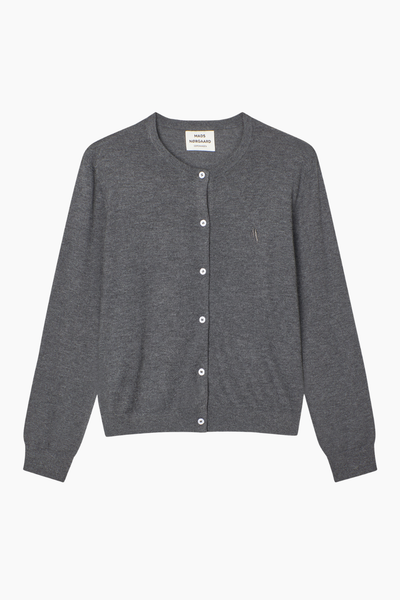 Fine Merino Charlot Cardigan - Dark Grey Melange - Mads Nørgaard