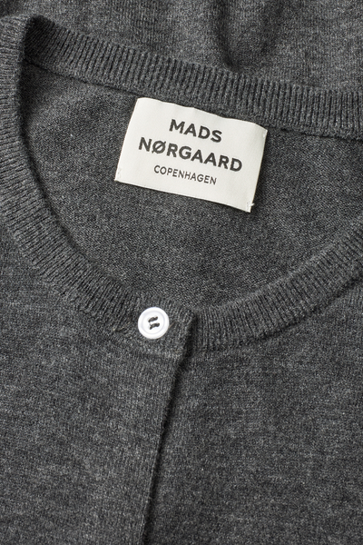 Fine Merino Charlot Cardigan - Dark Grey Melange - Mads Nørgaard