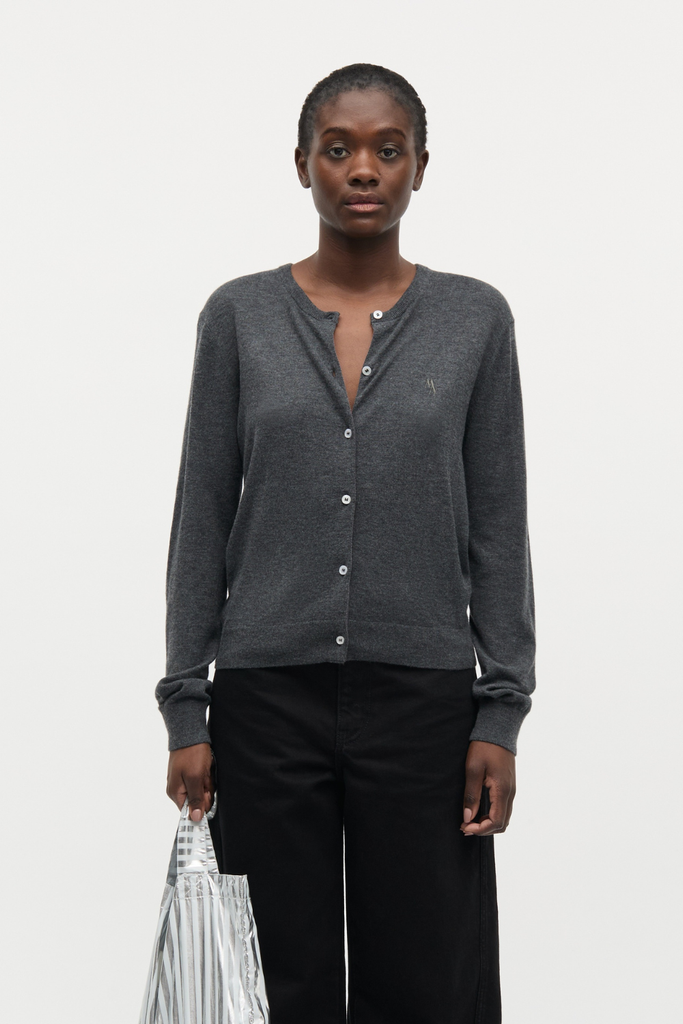 Fine Merino Charlot Cardigan - Dark Grey Melange - Mads Nørgaard
