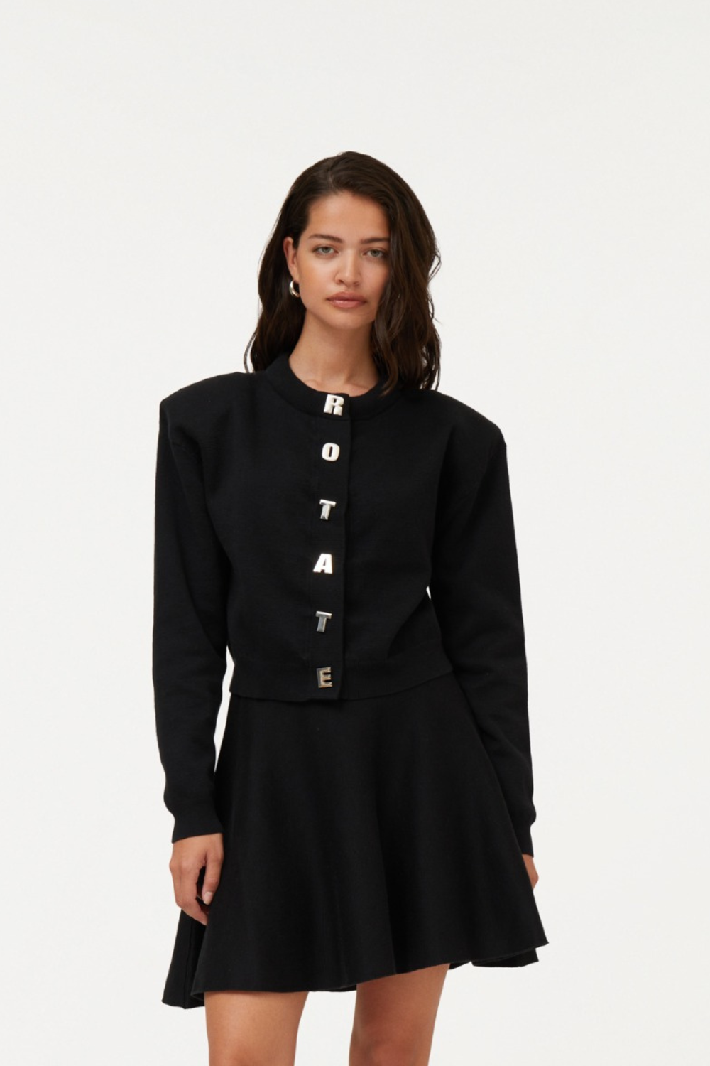 Firm Knit Cardigan - Black - ROTATE