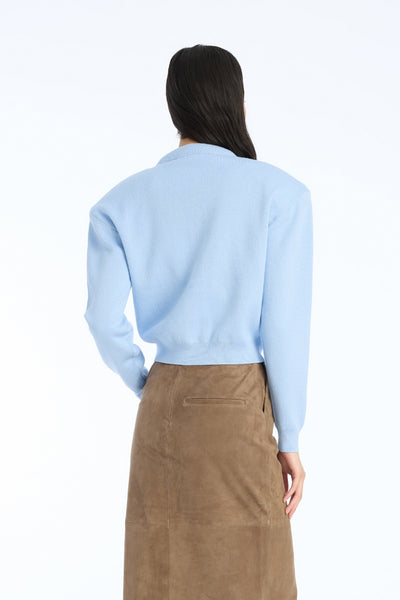 Firm Knit Cardigan - Hydrangea (Blue) - Rotate