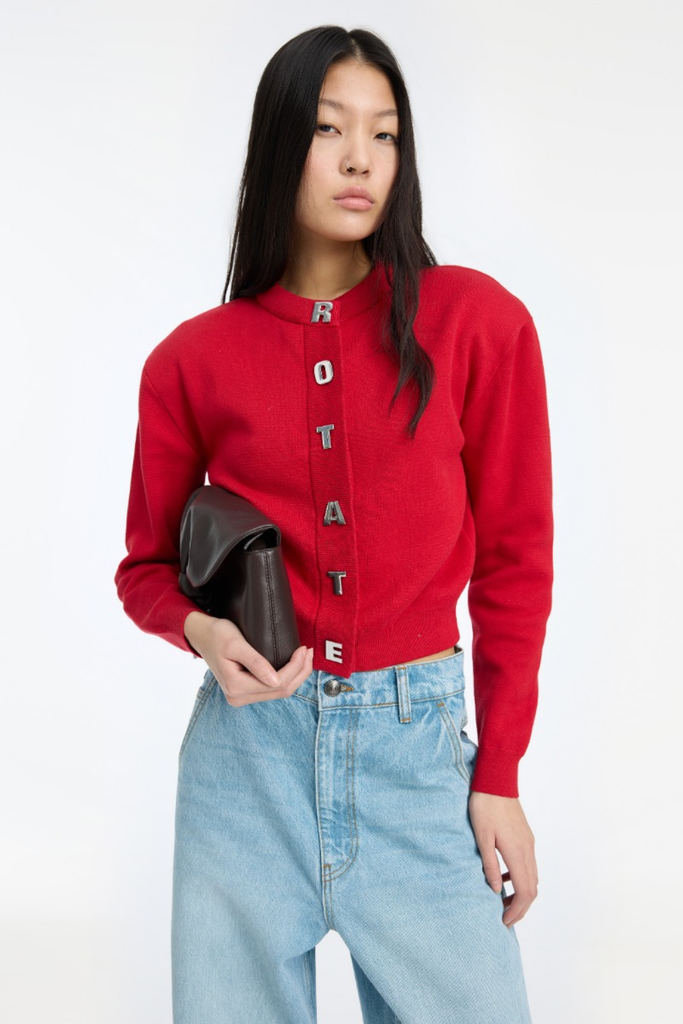 Firm Knit Cardigan - Scooter Red - ROTATE