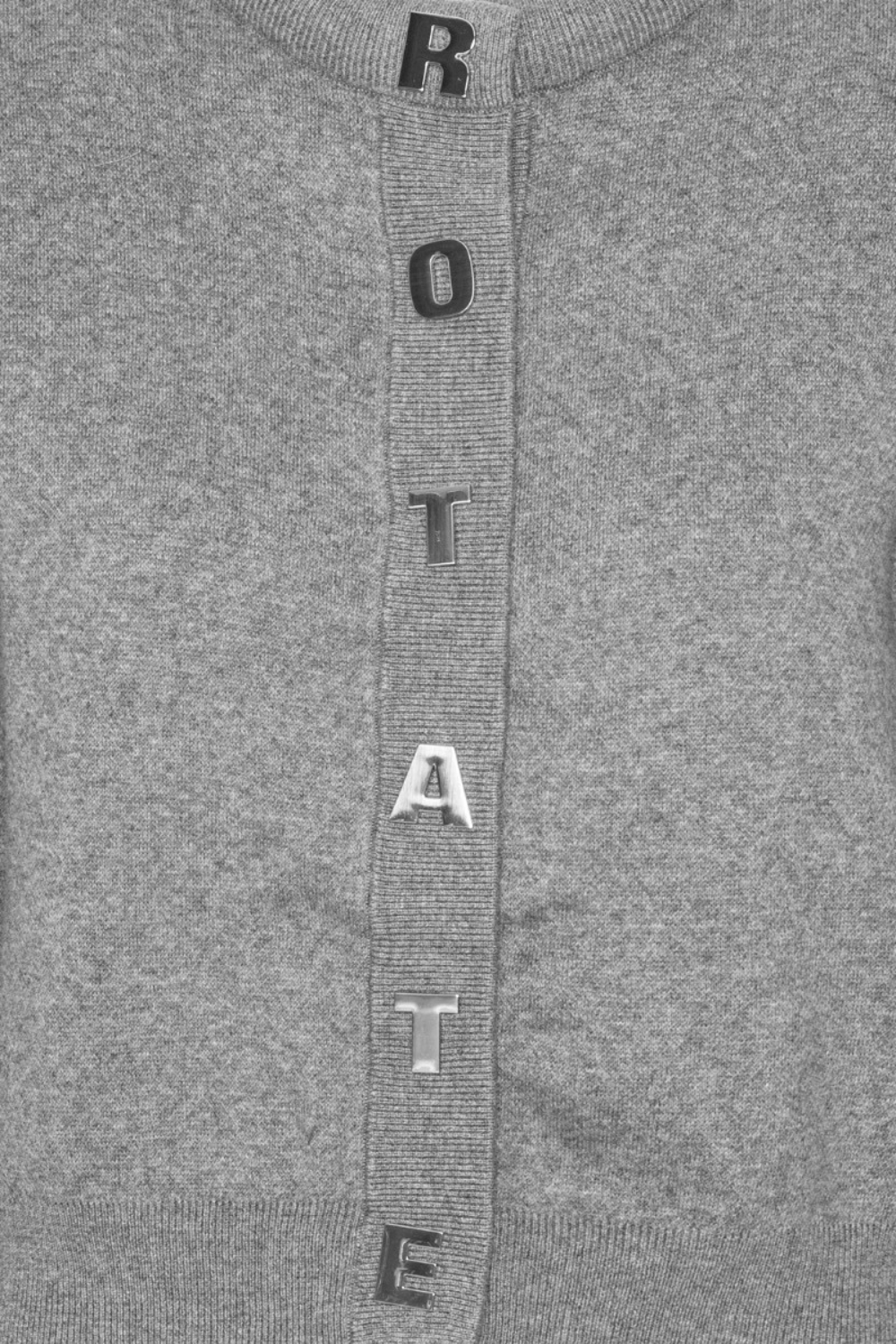 Firm Knit Cardigan - Monument - ROTATE