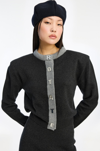 Firm Knit Cardigan - Phantom Comb - ROTATE