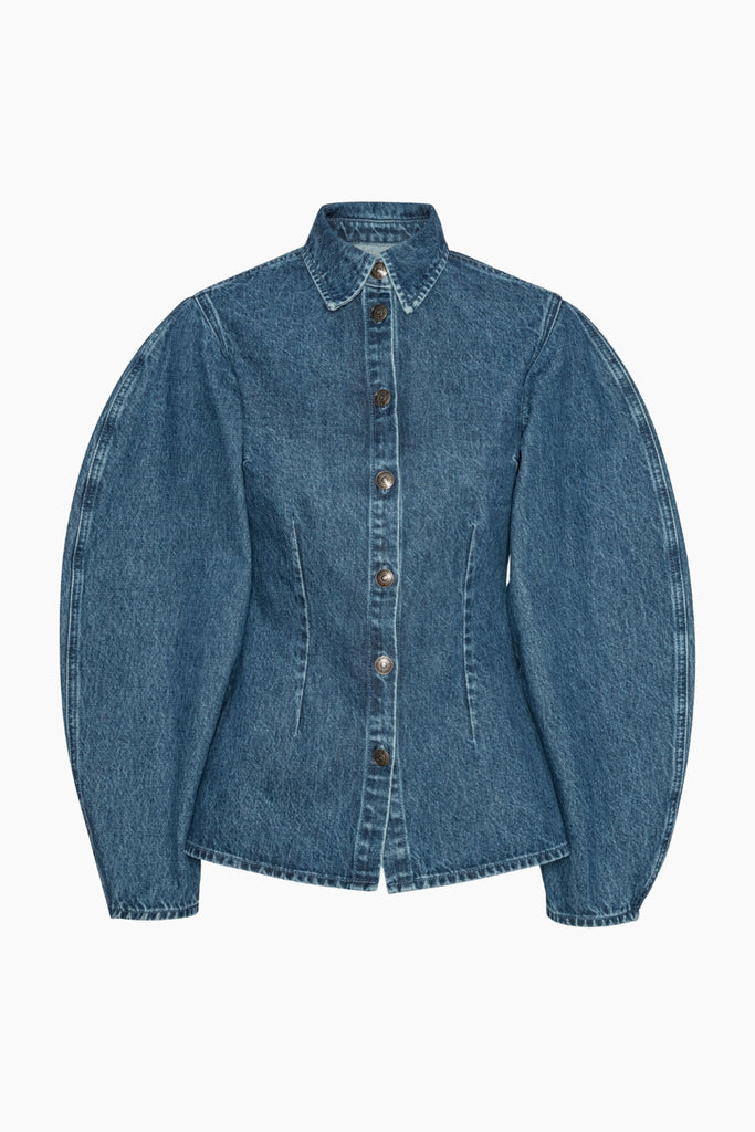 Fitted Denim Shirt - Medium Blue Denim - Rotate