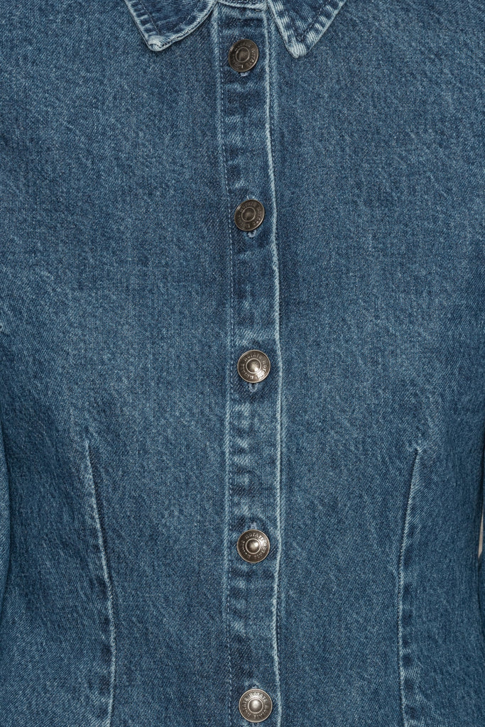 Fitted Denim Shirt - Medium Blue Denim - Rotate